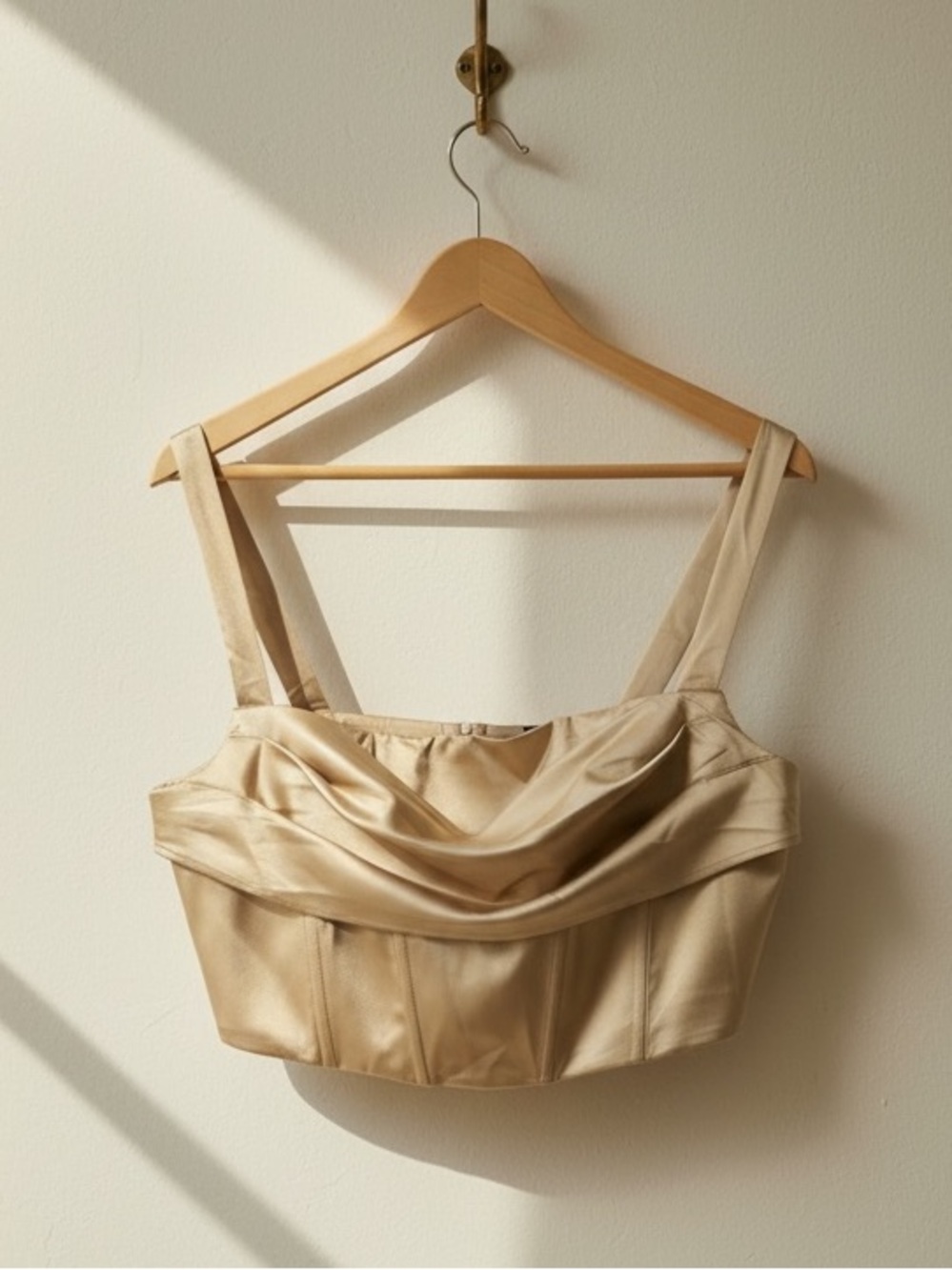 Dynamite Neutral Cami Cowl Neck Bustier Size L